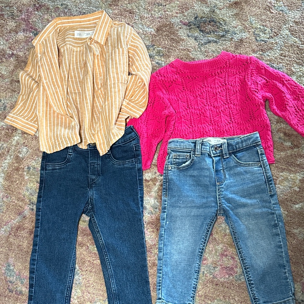 Zara and H&M size 9-12 months girls lot 4 Pink Knit Sweater for Kids